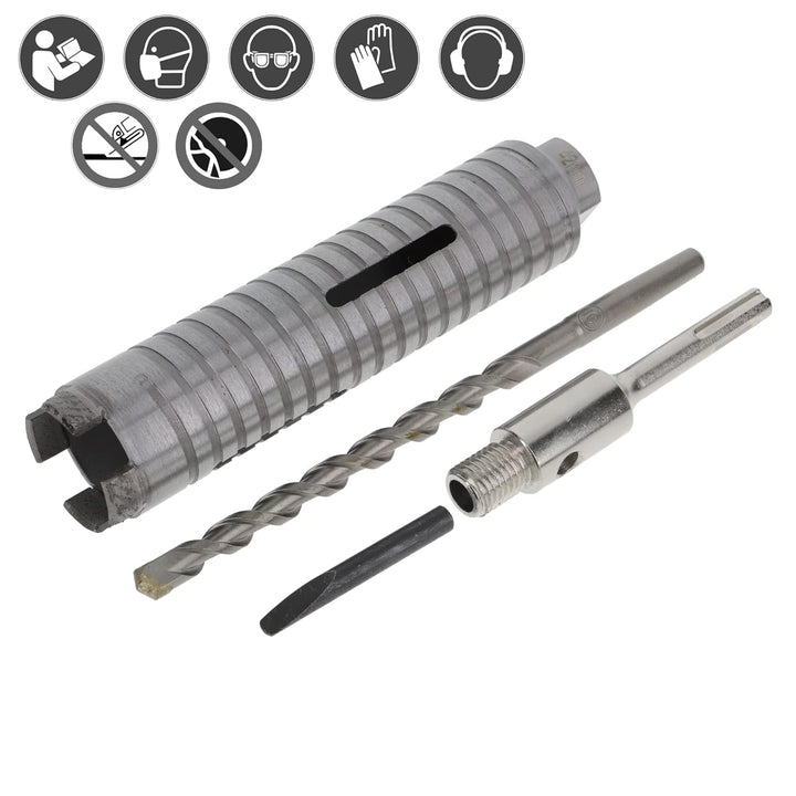 PRODIAMANT Diamant Bohrkrone ø 42mm Nutzlänge 150mm mit SDS Adapter lasergeschweisst für trocken Boh