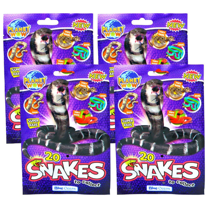 Generisch Blue Ocean Snakes Sammelfiguren 2024 - Planet Wow Farbwechsel Schlange Figur - 4 Tüten