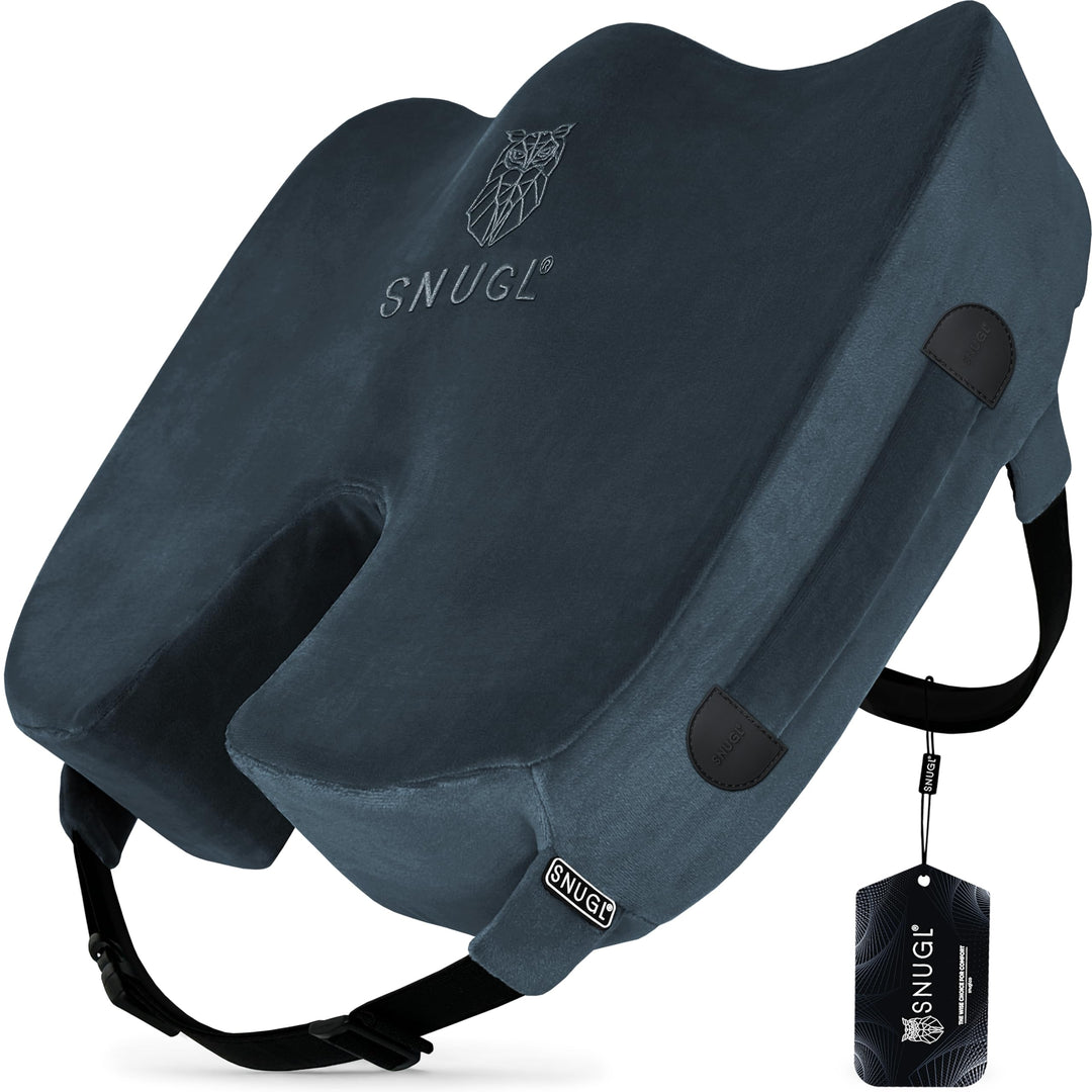 SNUGL Sitzkissen orthopädisch Memory Foam Steissbeinkissen | Stuhlkissen gegen Rückenschmerzen | Erg