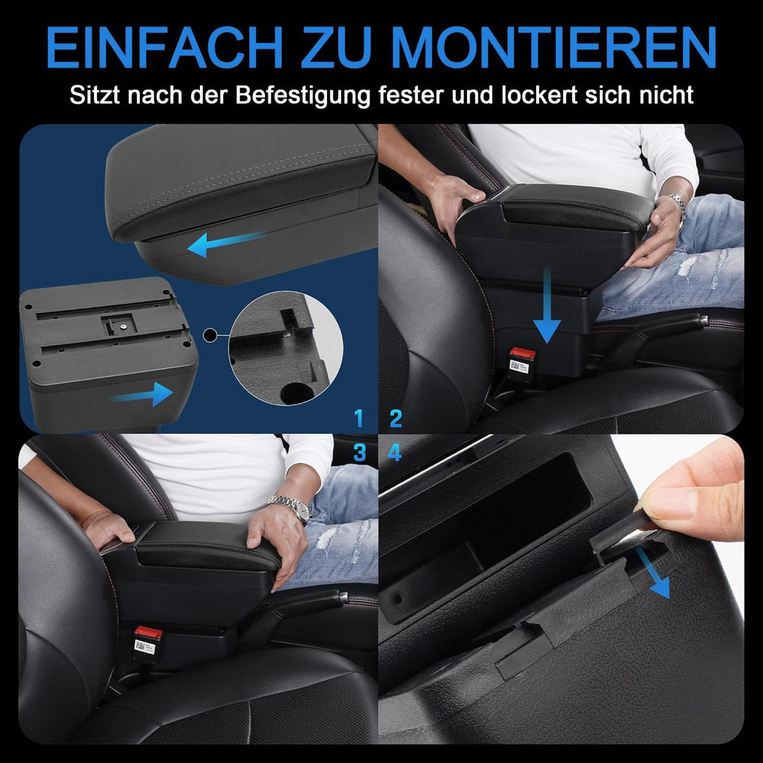KAERGK Auto Armlehne für Kia Picanto 2006-2019 Doppelschicht Mittelkonsole Grosse Aufbewahrungsbox m