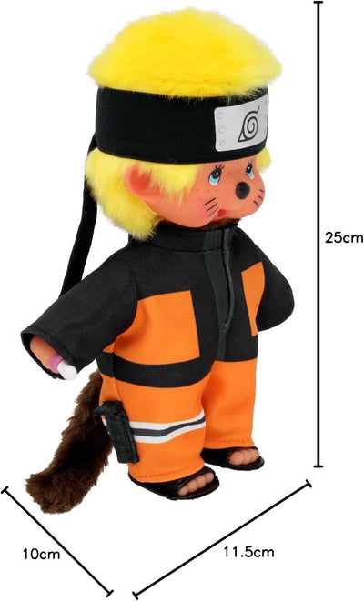 BANDAI - Monchhichi - Kuscheltier Monchhichi Naruto Shippuden - Ikonisches Affenkuscheltier der 80er