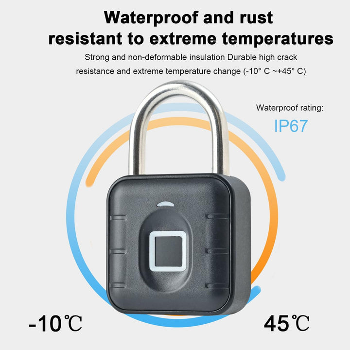 Schloss mit Fingerabdruck,Vorhängeschloss für Fitnessstudio,wetterfest,mehrbenutzer,schlüsselloses S