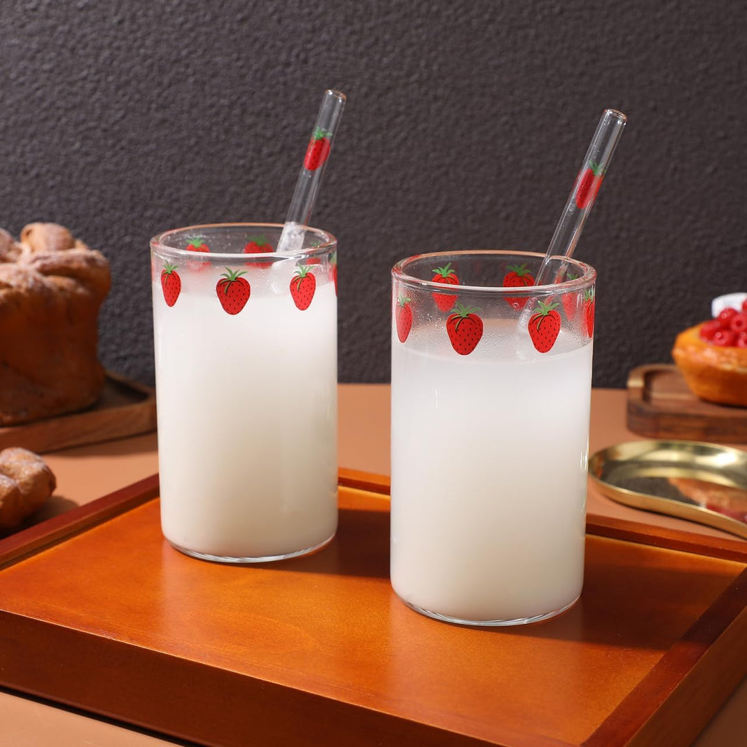 UPKOCH Kaffeebecher 4 Sets Erdbeerglas Erdbeerglas Tasse Klarglas Becher Glas Schnabeltasse Glas Kaf