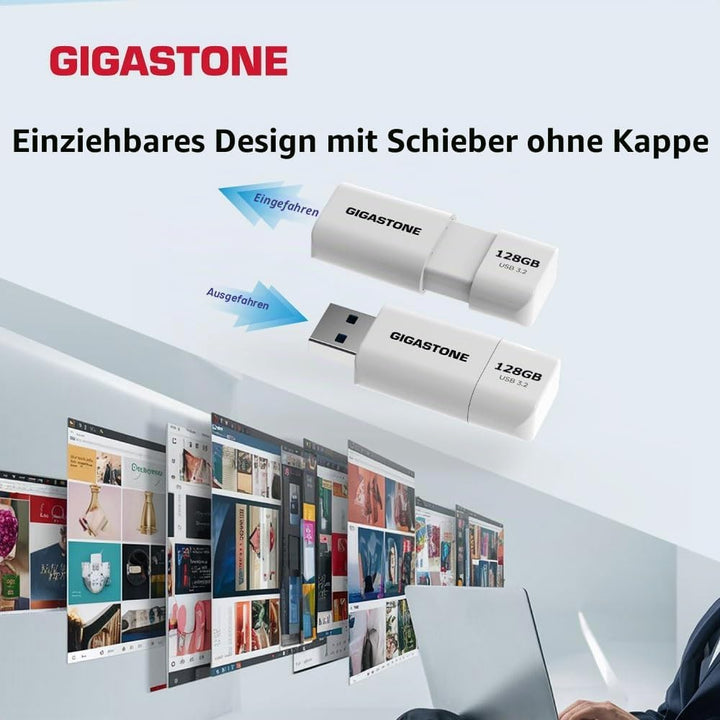 GIGASTONE 512GB Flash-Laufwerk, Z60 USB 3.2 Gen 1, 120MB/s UltraSchnell, Capless, Daten­speicherung,