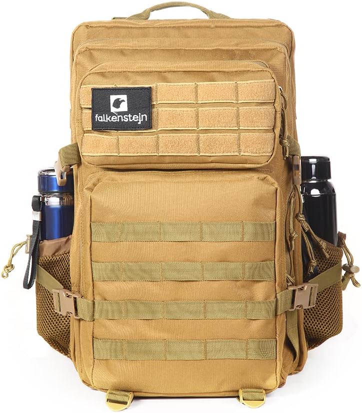 FALKENSTEJN Rucksack für Freizeit Outdooraktivitäten Schule Arbeit Multifunktionsrucksack Camel 45l