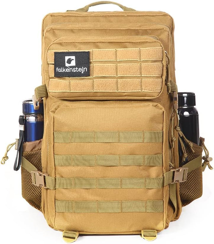 FALKENSTEJN Rucksack für Freizeit Outdooraktivitäten Schule Arbeit Multifunktionsrucksack Camel 45l