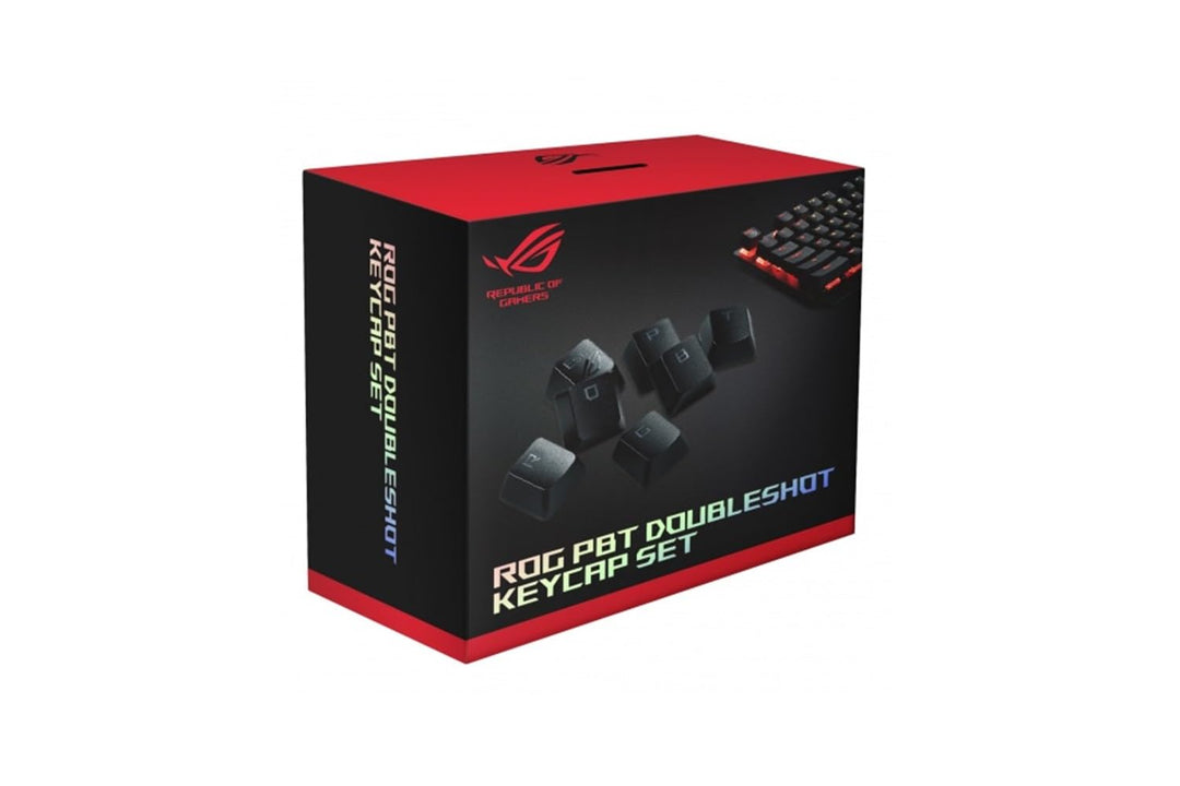 ASUS ROG PBT Doubleshot Keycap Set (Tastenkappen, robustes PBT, verkürzter Schaft, mittelhohe Profil