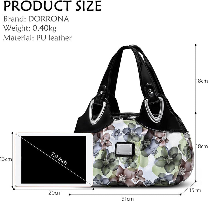 DIRRONA Damen Handtasche Schultertasche Kompakt Tragetasche Lässige Handgelenktasche Wasserdicht PU