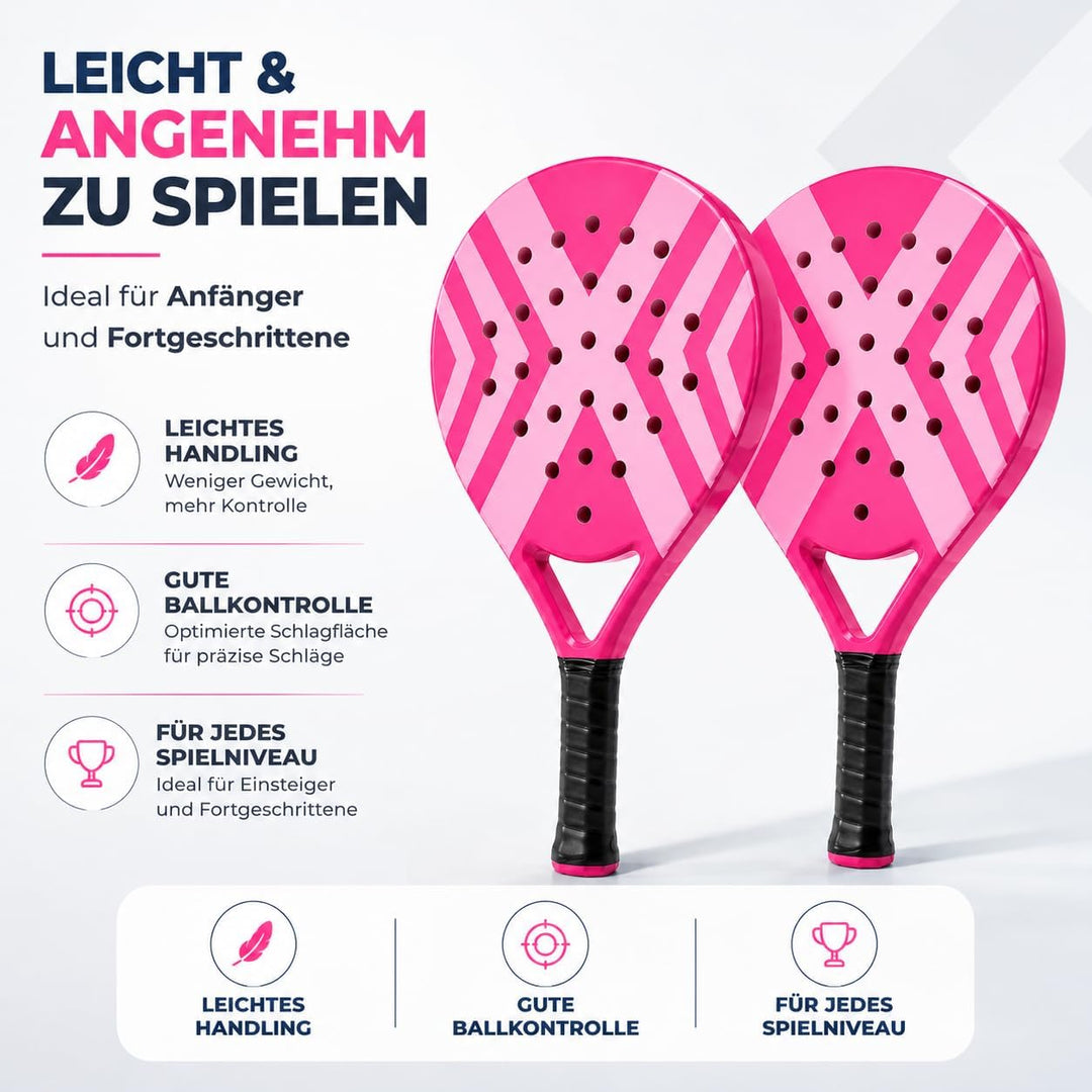 Padel Schläger Erwachsene Profi Racket Padelschläger Set mit Meshtasche Tennis Schläger für Anfänger