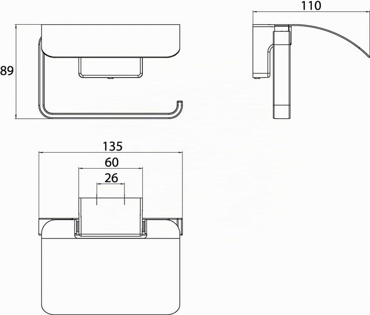 EMCO Cue Papierhalter mit Deckel, markant geformter Toilettenpapierhalter zur Wandmontage, hochwerti