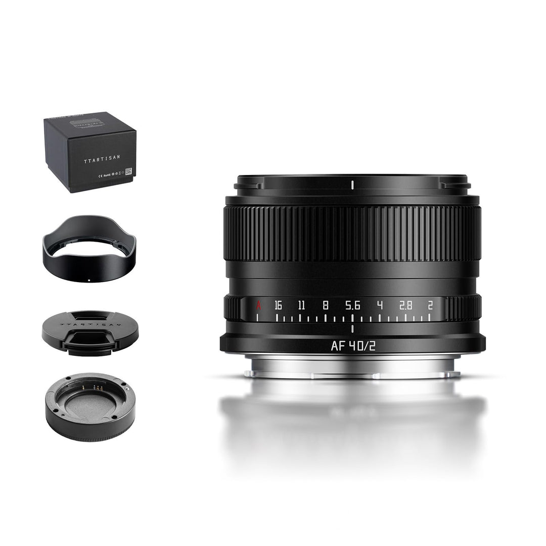 TTARTISAN 40 mm f/2 AF-Objektiv für L-Mount, Vollformat 40 mm f2 Autofokus Prime Objektive für L-Mou