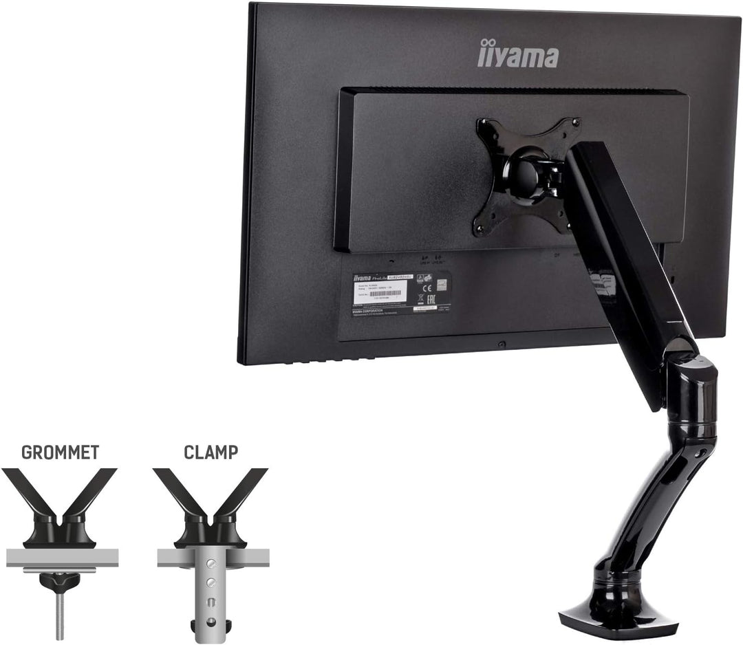 iiyama DS3001C-B1 Single Gas Spring Desk Mounting Arm - Black