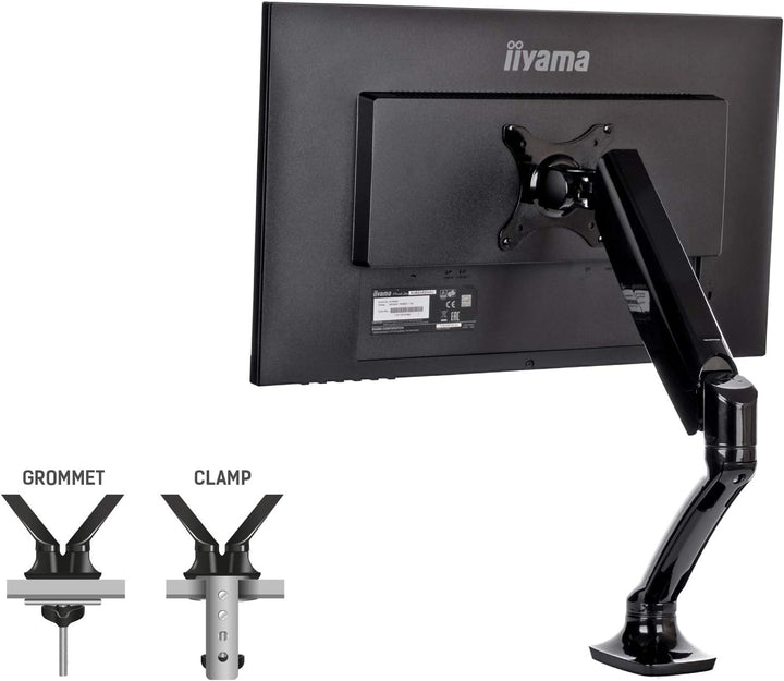 iiyama DS3001C-B1 Single Gas Spring Desk Mounting Arm - Black