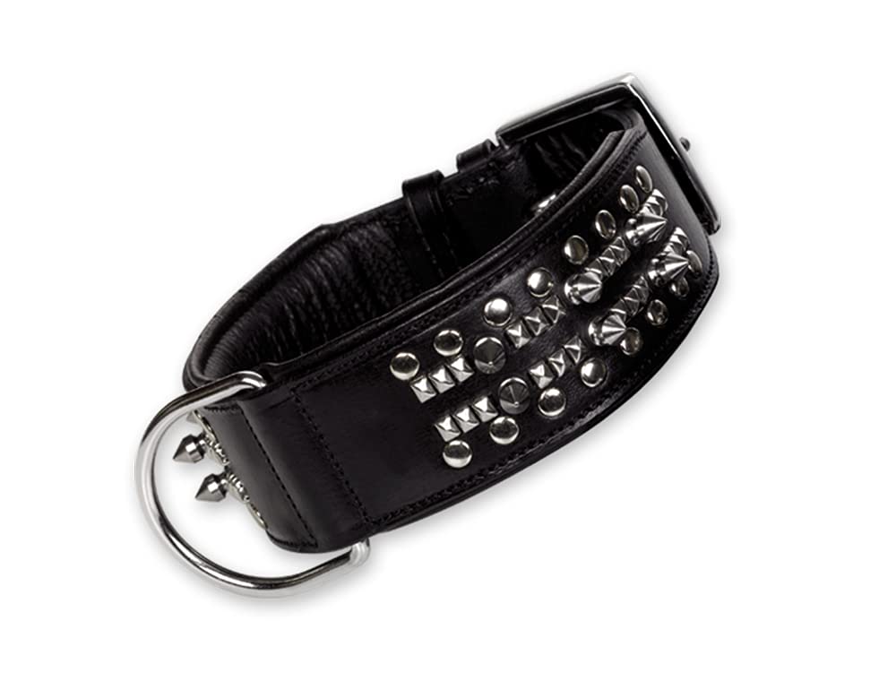 Nobby Leder Halsband DELGADO, schwarz 70 cm (60-68 cm), 50 mm, 1 Stück