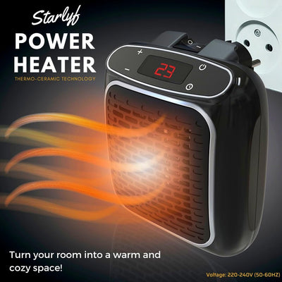STARLYF Power Heater Elektrischer Wandheizer, Heizstrahler mit Thermo-Keramik-Technologie, Steckdose