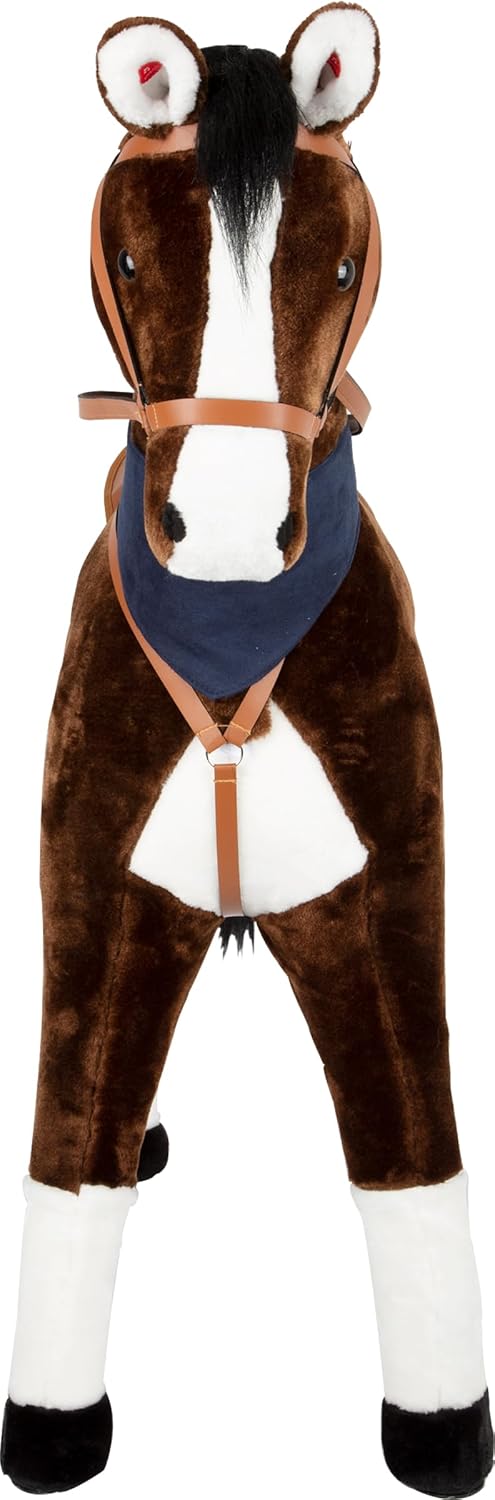 small foot Stehpferd XL aus Plüsch mit Sound, stabiles, grosses Reitpferd zum Draufsitzen, für Kinde