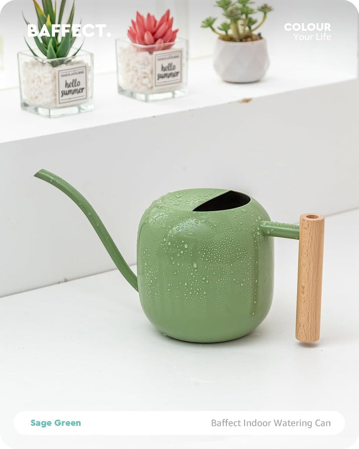 Baffect Giesskanne für den Innenbereich, 1,2 l, Edelstahl, Bonsai-Giesskanne mit glattem Griff, Meta