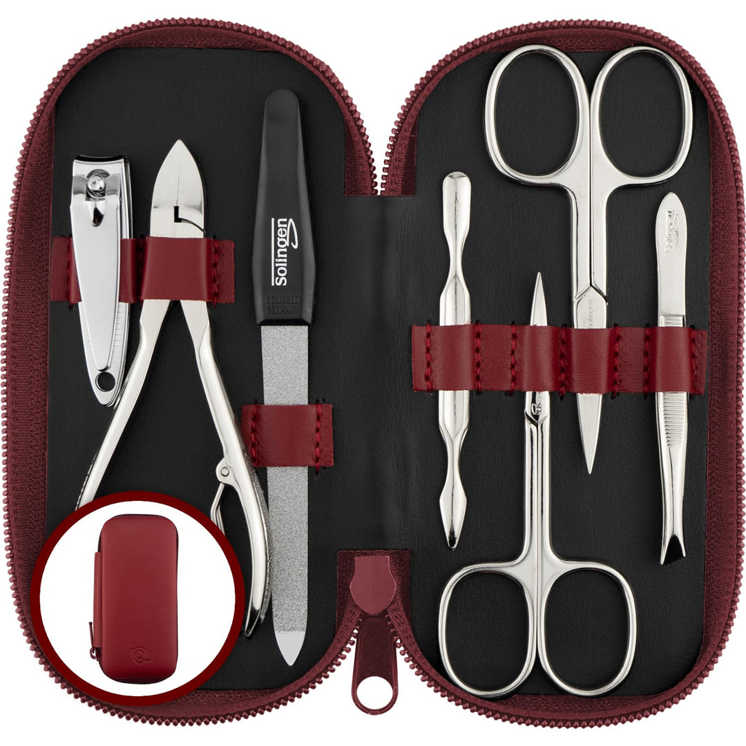 marQus Maniküre Set Herren und Damen 7 Teile mit Nagelzange Solingen Made in Germany für Hand- und F