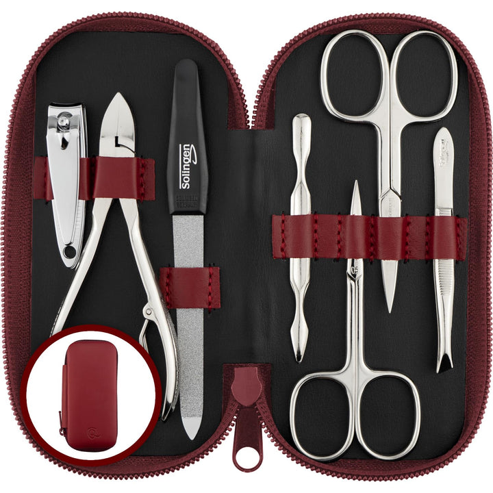 marQus Maniküre Set Herren und Damen 7 Teile mit Nagelzange Solingen Made in Germany für Hand- und F