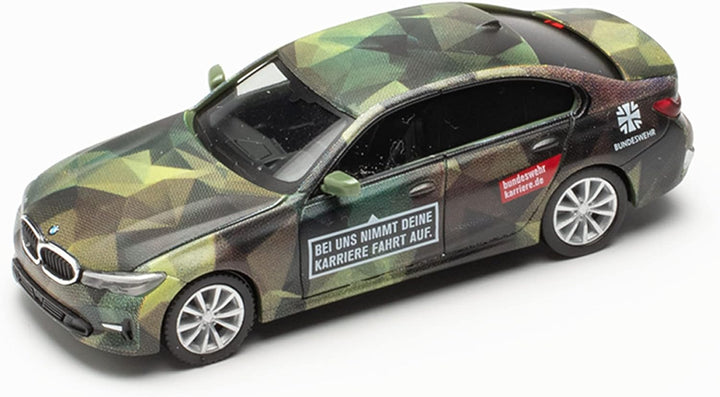 Herpa Modellauto BMW 3er Limousine „Bundeswehr Personal“, originalgetreu im Massstab 1:87, Auto Mode