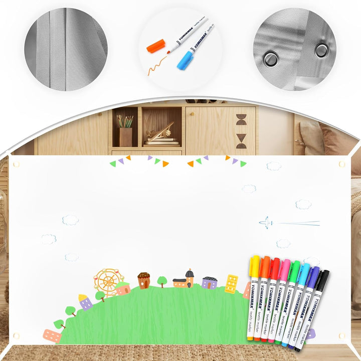 Banner Selbst Gestalten Set, Banner 150cm*100cm Mit 6m Hängendem Seil Und 8 Textilstifte, Banner Per
