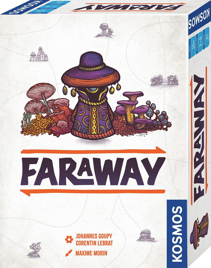 KOSMOS 684709 Faraway, abenteuerliches Kartenspiel für 2-6 Spielerinnen und Spieler ab 10 Jahre.