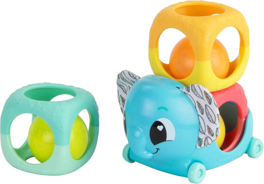 Lamaze Stapel-, Rassel- und Rollwürfel, sensorisches Spiel Neugeborene, Stapel- und Rasselspielzeug