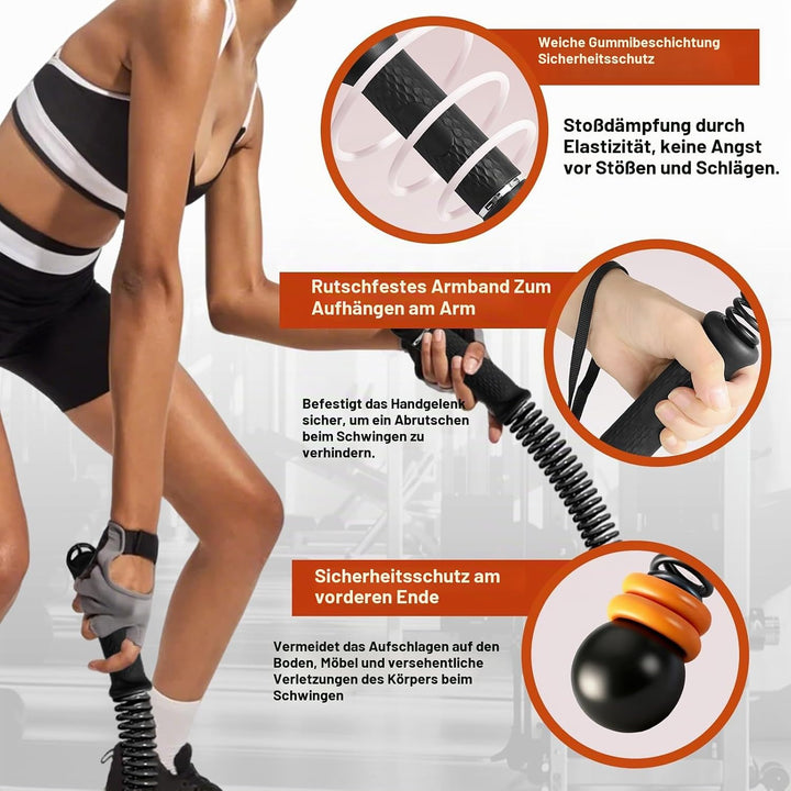 Battle Ropes, Gewichtete Trainingsseile, der neuen Generation Verstellbares Ropeless Fitnessseile, V