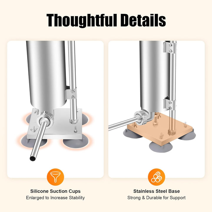 Manueller Wurstfüller, Wurstfüllmaschine Sausage Stuffer Stainless Steel 3 L Bis Zu 6 Pfund Fleisch
