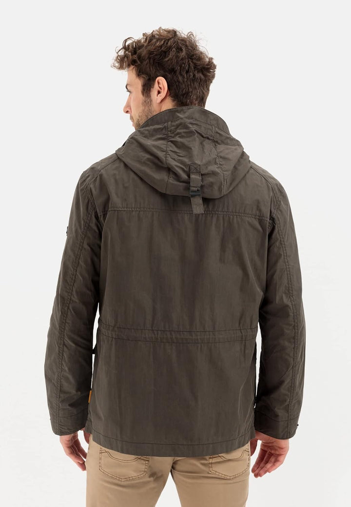 camel active Herren Multi-Pocket Jacke mit Kapuze 48 Oliv Braun, 48 Oliv Braun