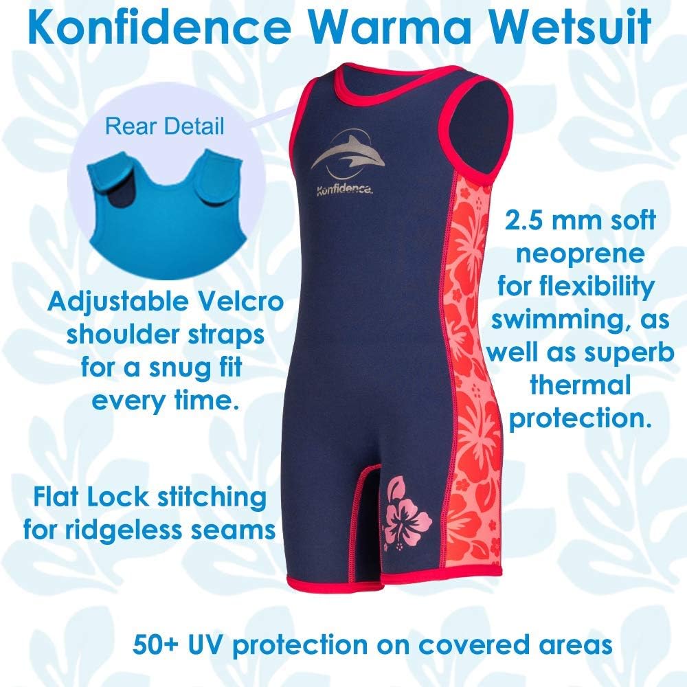 Konfidence Warma, Neopren-Anzug für Kinder Gr. 2-3 Jahre, Pink Hibiscus Pink Hibiscus 3 Jahre, Pink