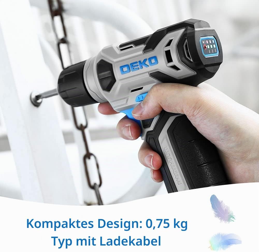 Akkuschrauber Akku Bohrschrauber Akkubohrer Bohrmaschine Schrauber set：DEKOPRO 8V 42tlg Zubehör Schl