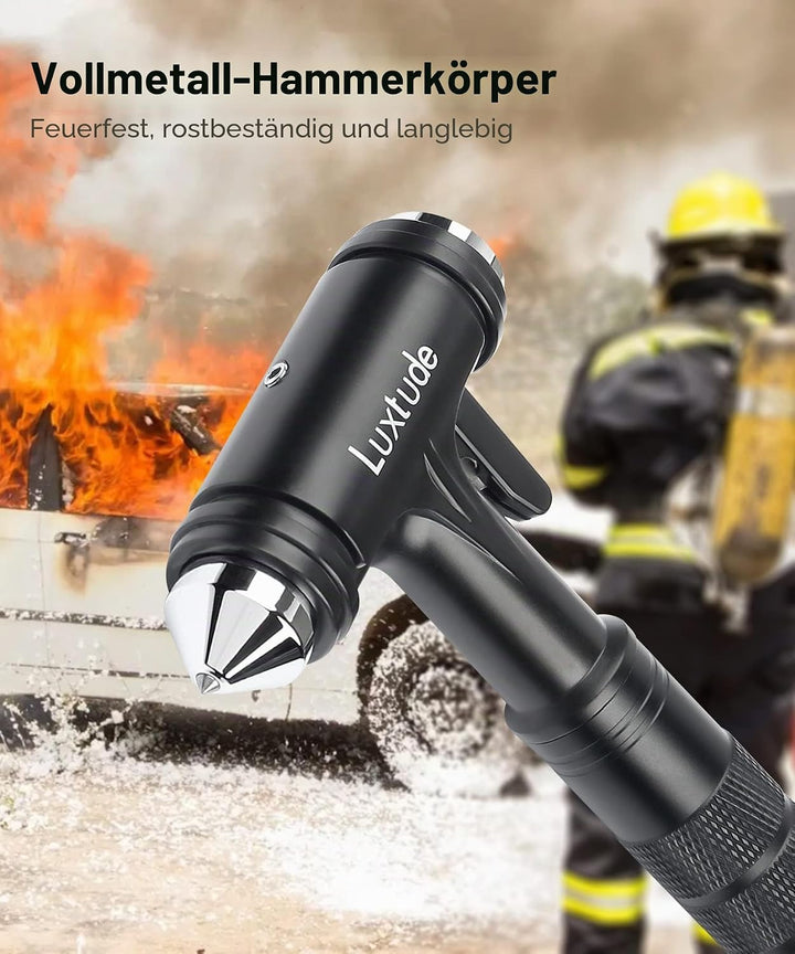 Luxtude Auto Nothammer, Upgrade Gurtschneider Notfallhammer, Glasbrecher Nothammer mit Gurtschneider