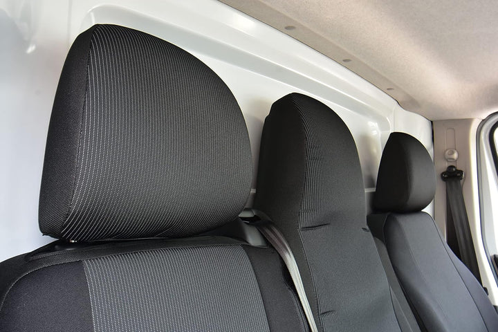 Passgenaue LUX Sitzbezüge passend für Trafic NV300 Vivaro Talento Massgeschneidert 1+2 (3-Sitzer), L