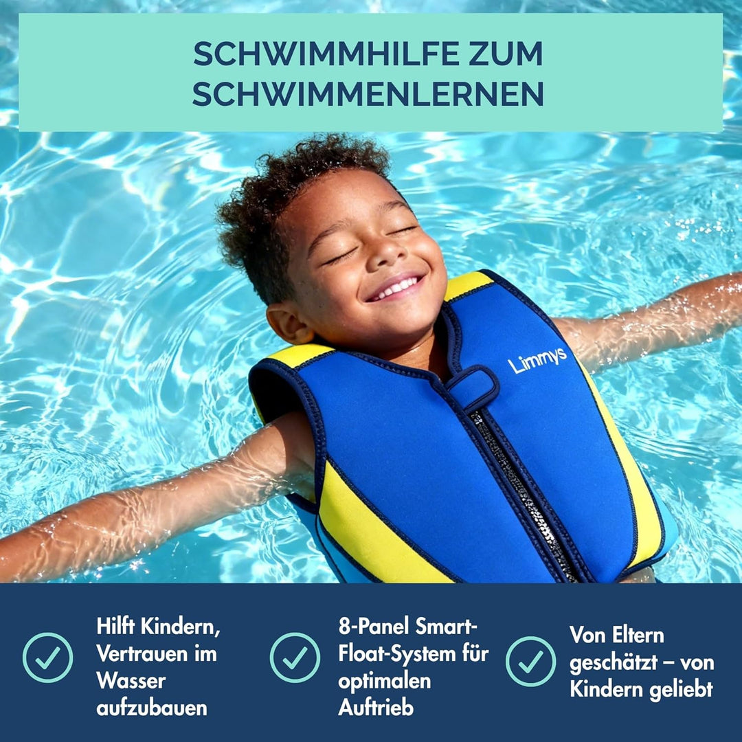 Limmys Premium Neopren Schwimmweste für Kinder, ideale Schwimmhilfe für Jungen und Mädchen, EXTRA