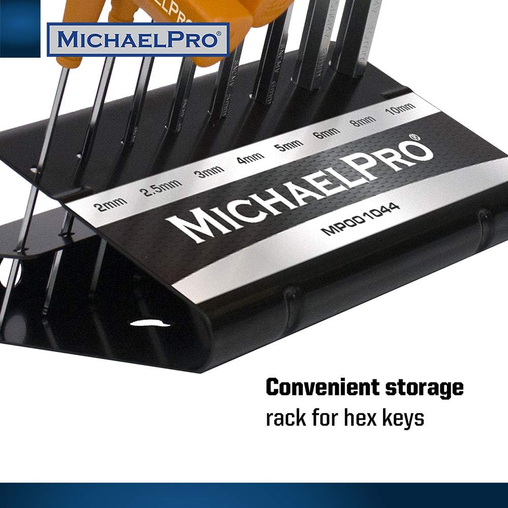 MichaelPro MP001044 Imbusschlüssel Satz 8-Teilig - Zweiseitiger Kugelkopf Imbusschlüssel Satz mit Gr