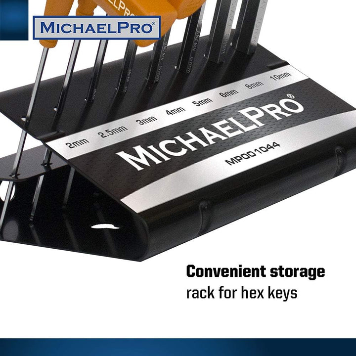 MichaelPro MP001044 Imbusschlüssel Satz 8-Teilig - Zweiseitiger Kugelkopf Imbusschlüssel Satz mit Gr