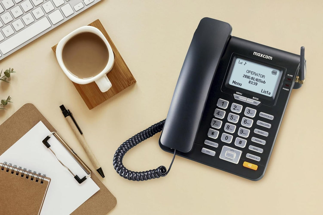 Maxcom Comfort MM28D 2G UK kabelgebundenes Dualband-Mobiltelefon, GSM, Business-Schreibtischtelefon,