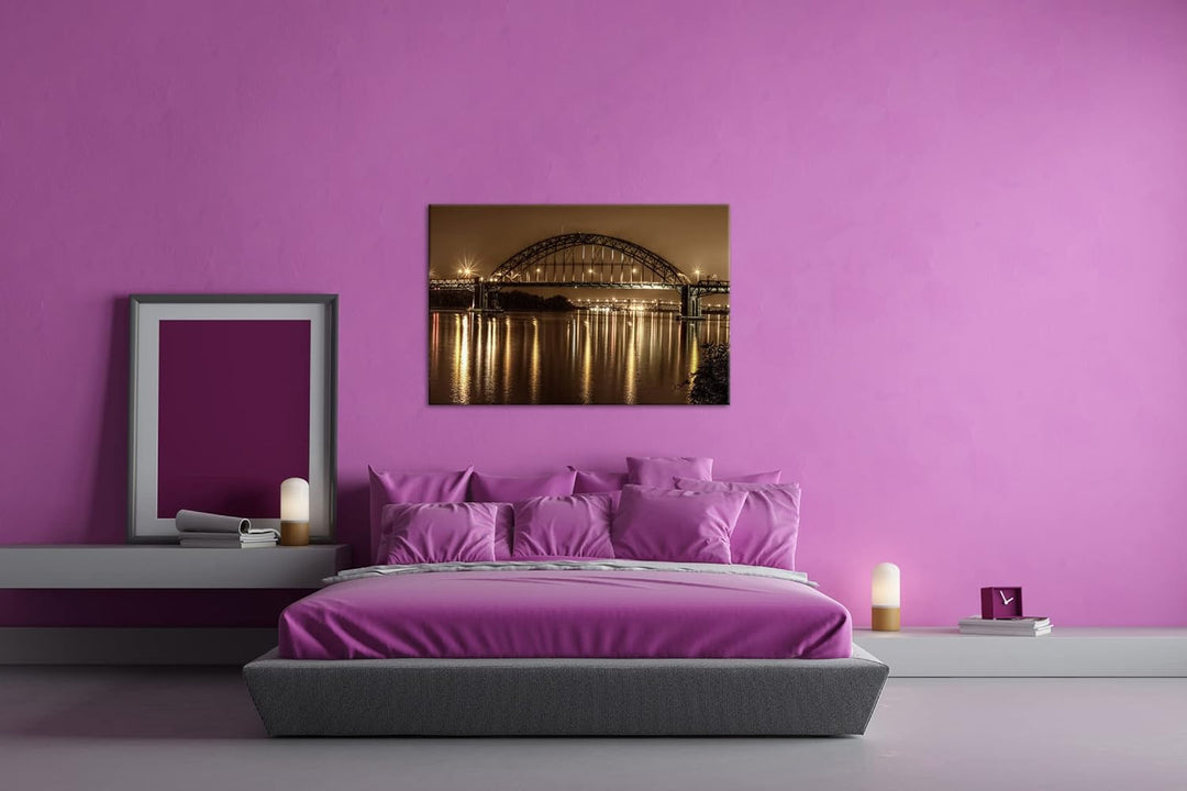 deyoli elegante Brücke in Philadelphia im Format: 80x60 als Leinwandbild, Motiv fertig gerahmt auf E