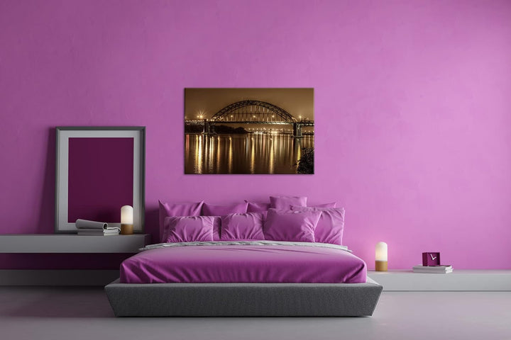 deyoli elegante Brücke in Philadelphia im Format: 80x60 als Leinwandbild, Motiv fertig gerahmt auf E