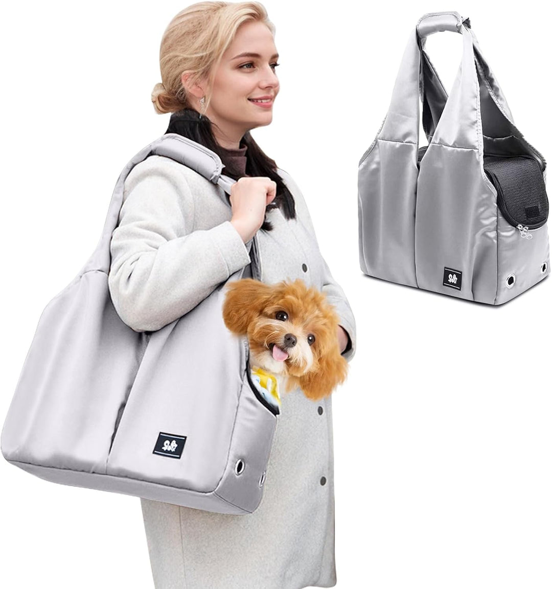 PETCUTE Hundetasche,Atmungsaktiv Katzentasche mit Stabile Matte,Haustiertragetasche Schultertasche m
