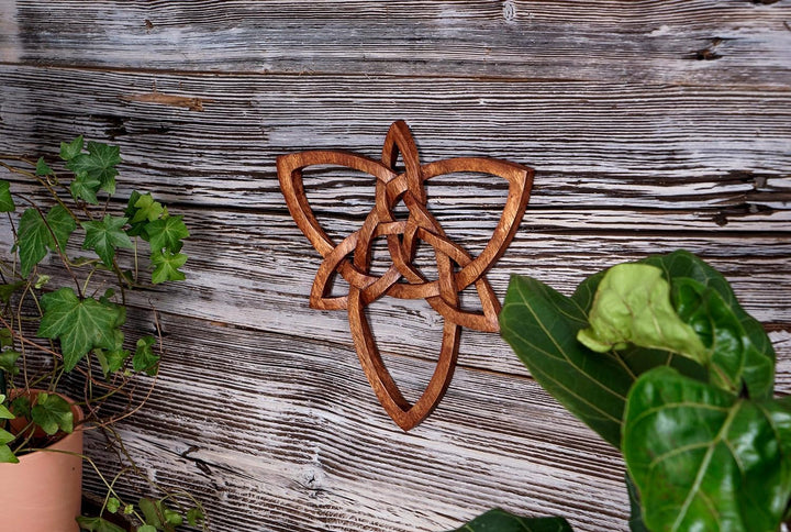Windalf Amulett Holzbild TRIANY h: 28 cm Triade & Kelten Knoten Glückssymbol Handarbeit aus Holz