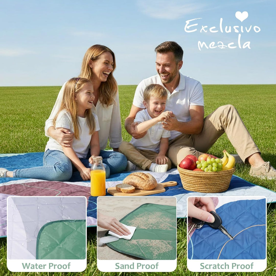 Exclusivo Mezcla wasserdichte Picknickdecke, Waschbare Stranddecke für Camping, Tragbare Outdoor Dec