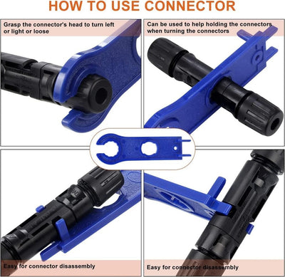 Crimpzange Solarstecker Set - Preciva Crimpzange mit 10 Stk. Solarpanel Kabelstecker und Schraubensc