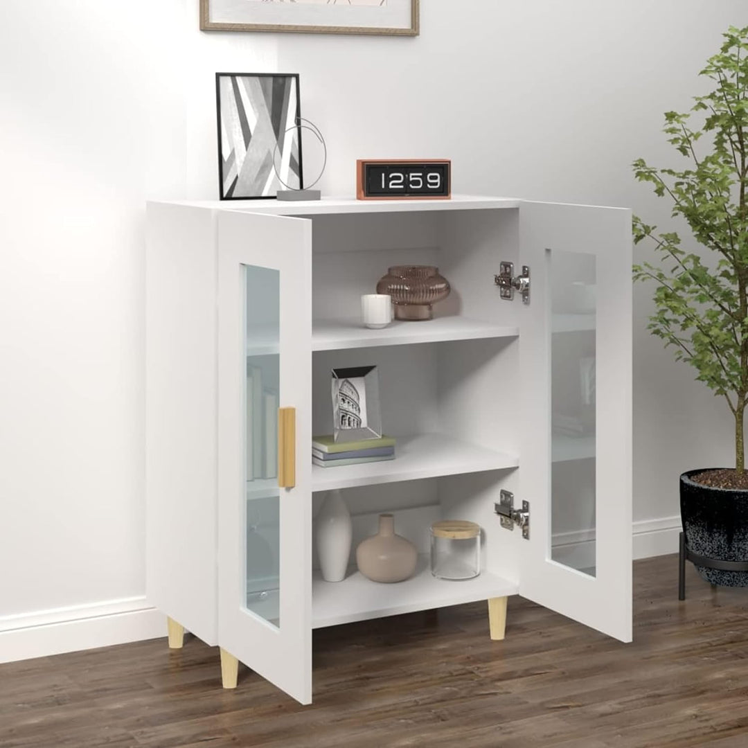 Tidyard Sideboard mit 2 Glastüren Kommode Anrichte Vitrinenschrank Beistellschrank Mehrzweckschrank