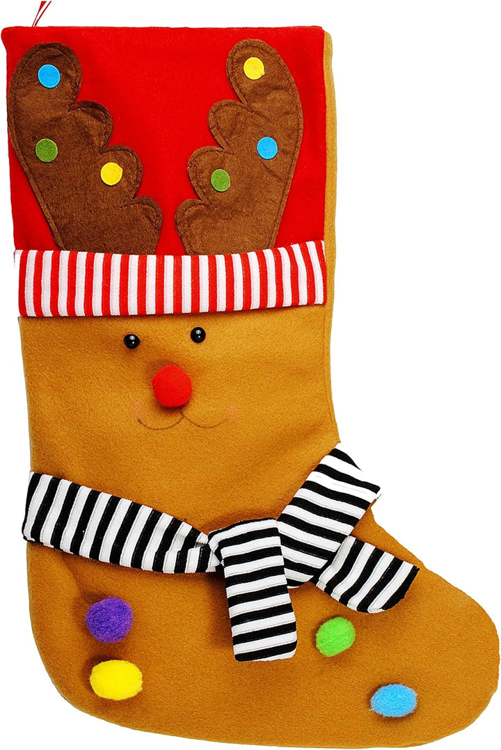 5 Stück XL - Weihnachtssocken & Filzstrümpfe - 3-D Effekt - Weihnachten - 50 cm - Nikolausstiefel -