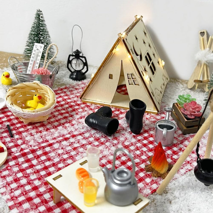 Wichtel Set Weihnachten Komplett, 38 Pcs Wichtel Zubehör Weihnachten Deko, Wichteltür Set Mit 70cm L