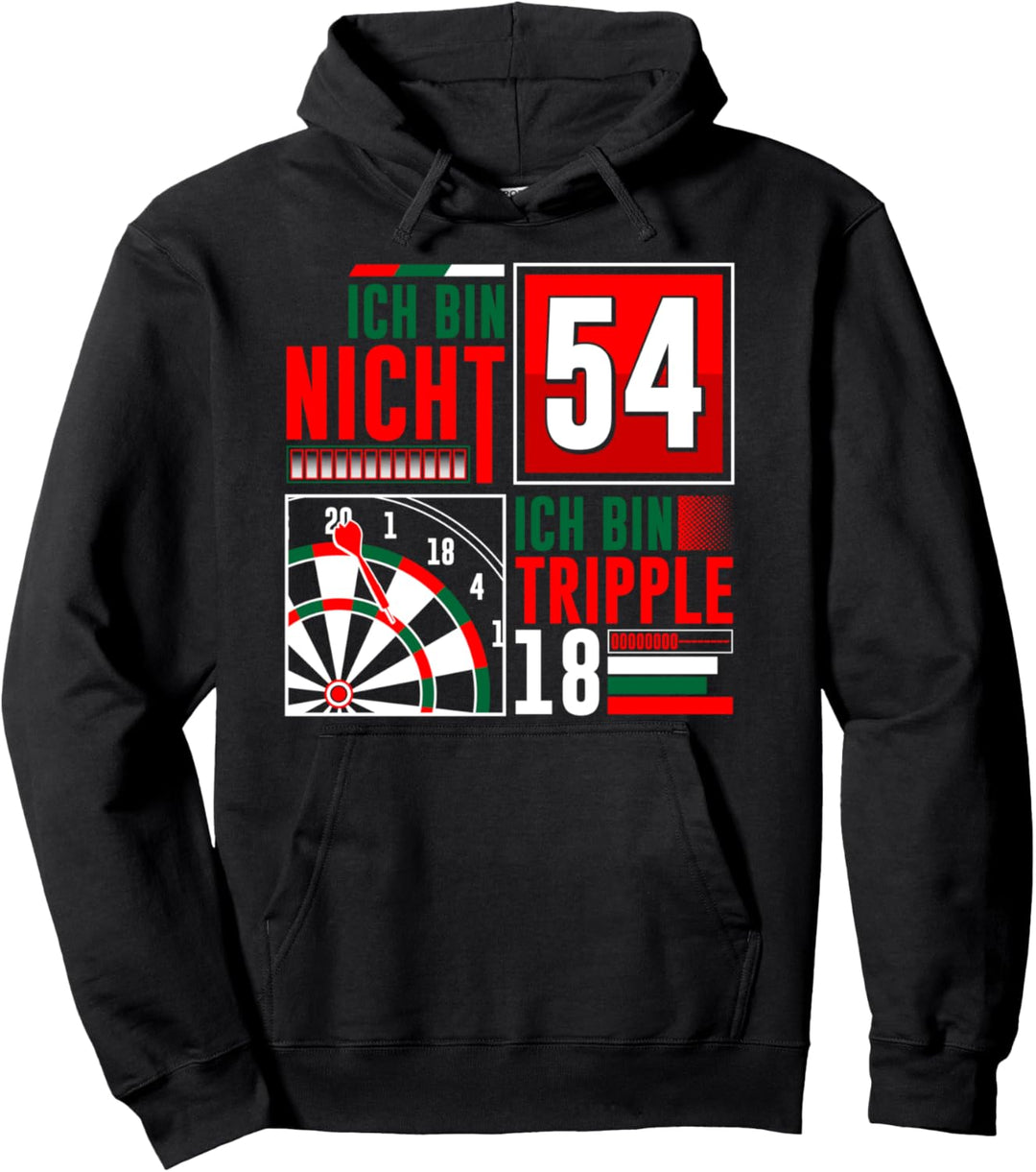 54. Geburtstag Dart Lustiger Spruch Darts Sprüche Tripple 18 Pullover Hoodie