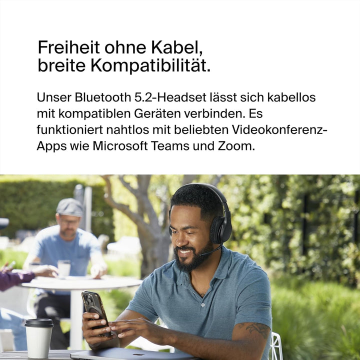 Belkin SoundForm Adapt Over Ear Kopfhörer kabellos mit Boom Mikrofon, Multipoint-Verbindung, 65 Std.