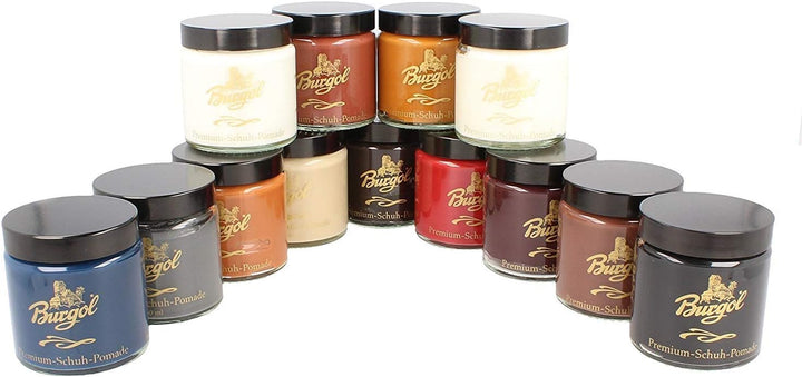 Burgol Schuhpflegeset Schuhpomade FARBLOS und Tiegelbürste